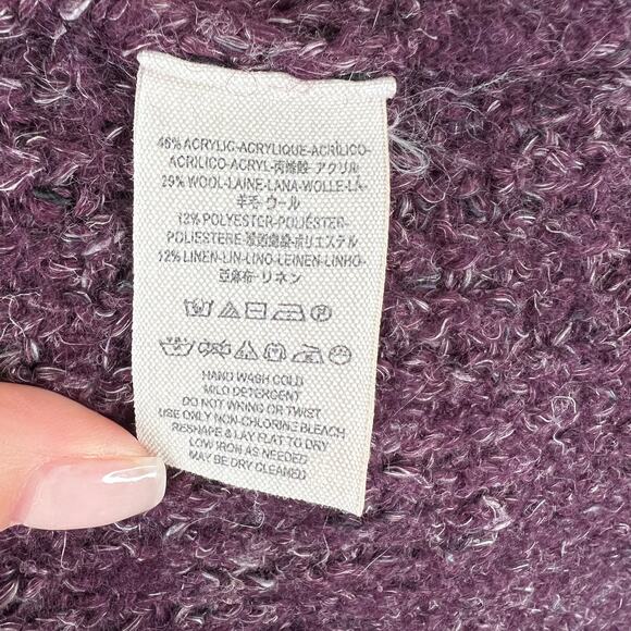 Free People People Long Sleeve Cowl Neck Dylan Tweedy Pullover Sweater Size M - Picture 6 of 7